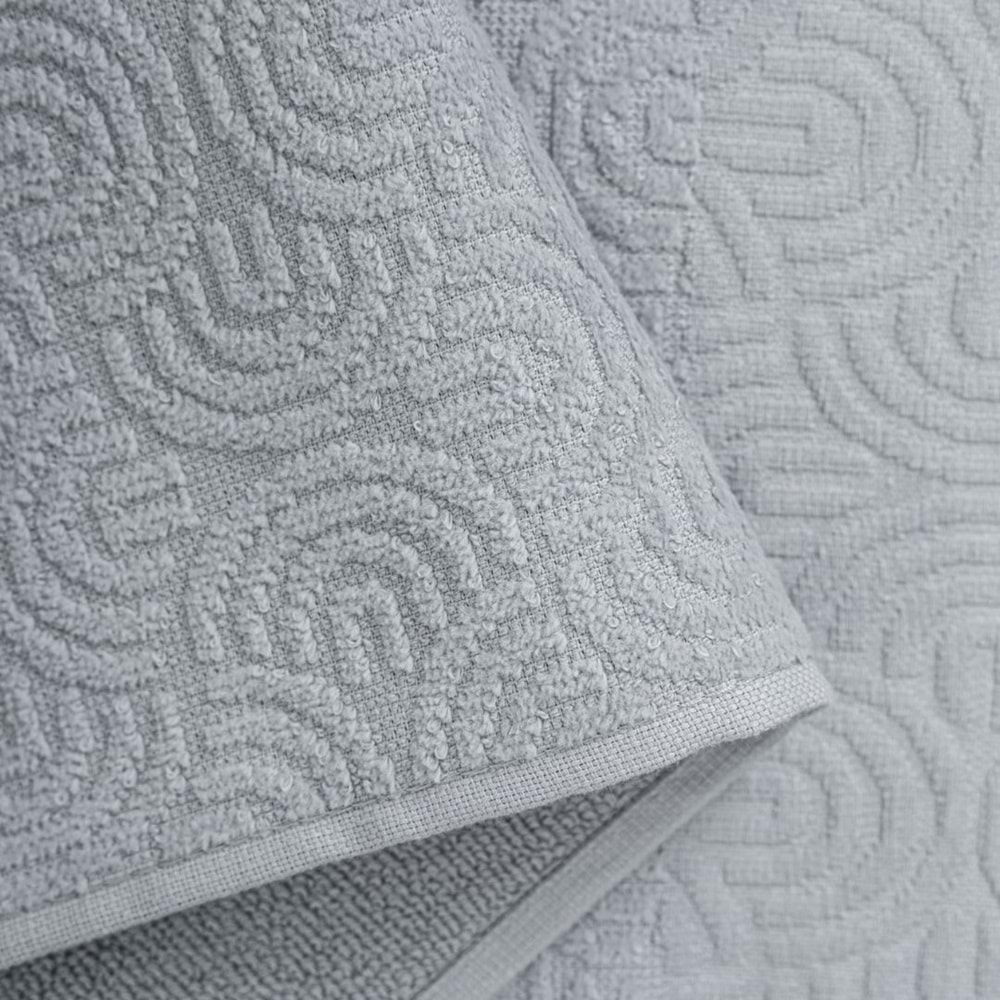 VevienHome Kadife Jakarlı 4 Parça Bornoz Takımı AÇIK GRİ L Beden