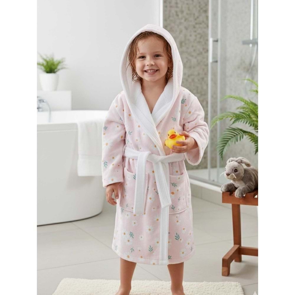 Daisy Dijital Baskılı Çocuk Bornozu