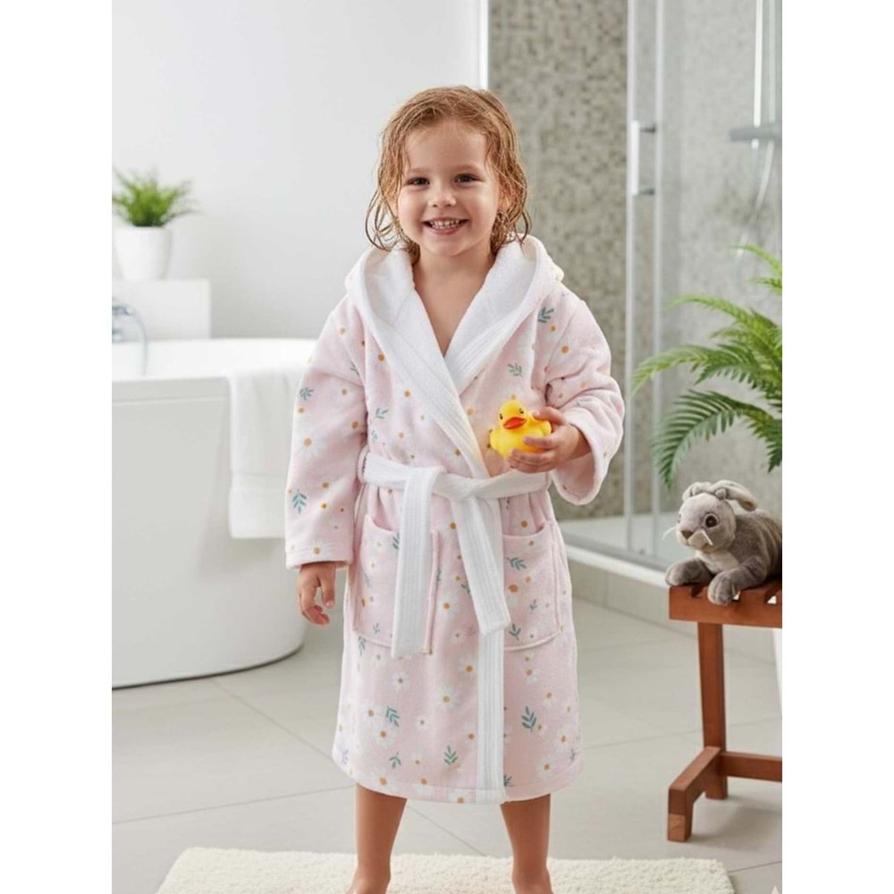 Daisy Dijital Baskılı Çocuk Bornozu