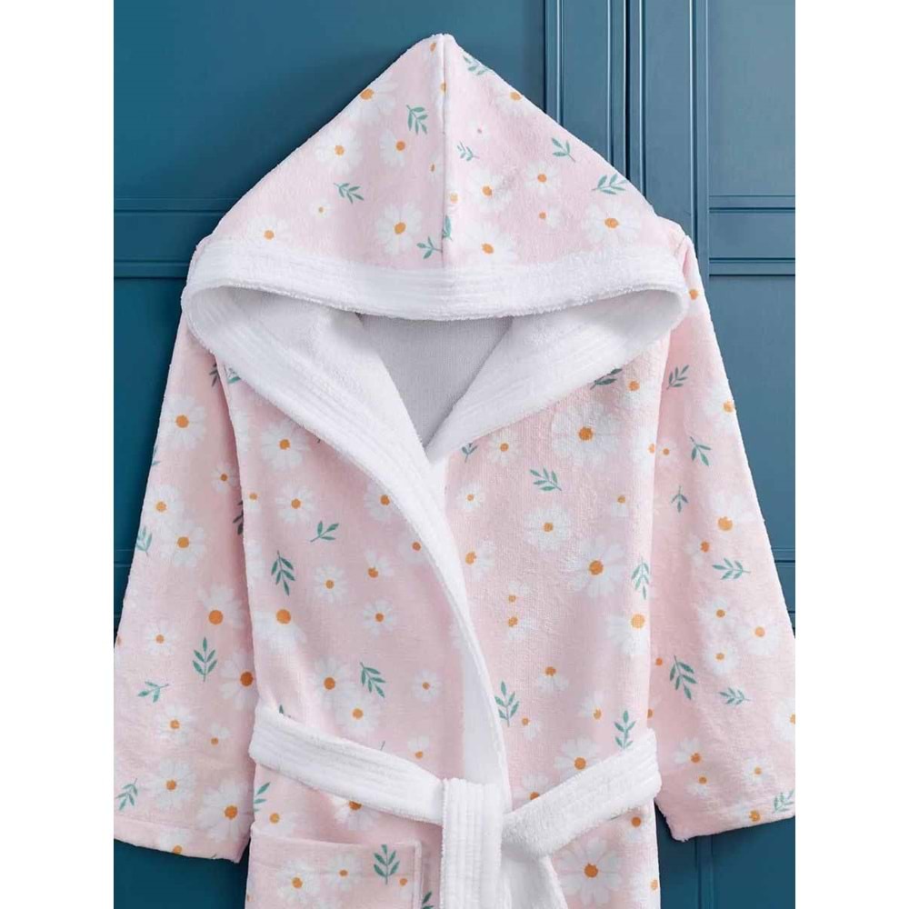 Daisy Desen Dijital Baskılı Genç Çocuk Bornozu