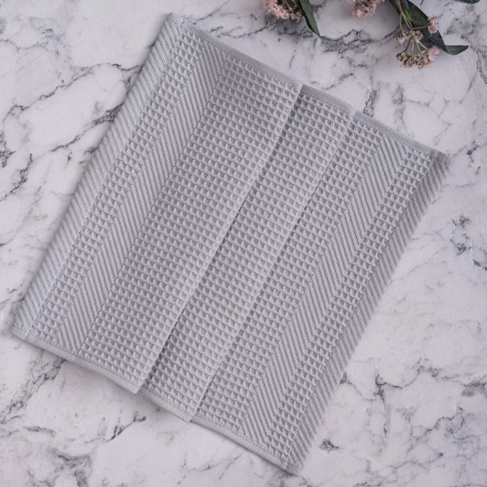Ripicca %100 Pamuklu | Pike Bulaşık Kurulama | 3'lü Pike Mutfak Havlu Seti | 30x50 Cm AÇIK GRİ