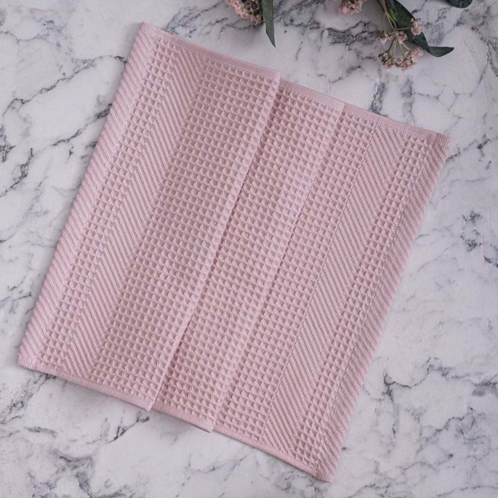 Ripicca %100 Pamuklu | Pike Bulaşık Kurulama | 3'lü Pike Mutfak Havlu Seti | 30x50 Cm GÜL KURUSU