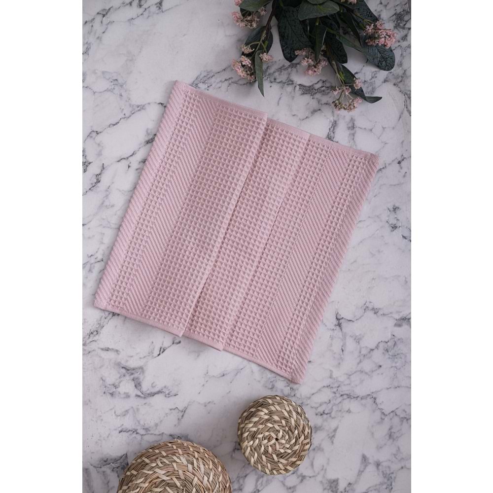 Ripicca %100 Pamuklu | Pike Bulaşık Kurulama | 3'lü Pike Mutfak Havlu Seti | 30x50 Cm GÜL KURUSU