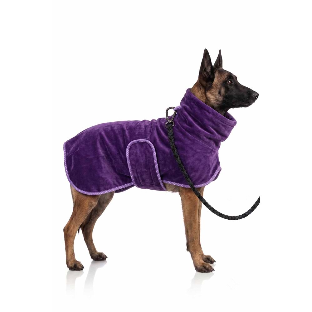 3'lü Köpek Kurulama Seti Bornoz-Havlu-Pati Eldiveni Süper Su Emici Yaz-Kış Set MOR