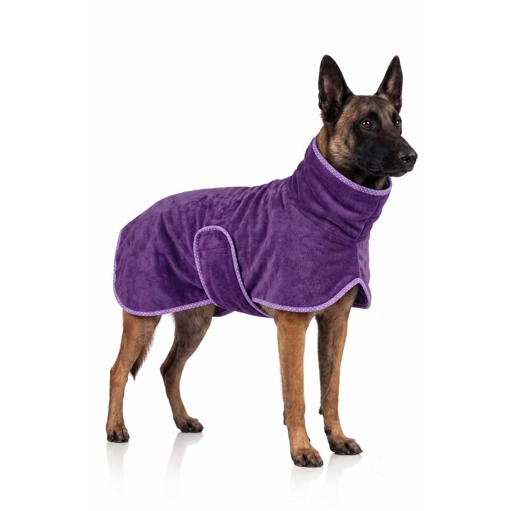 3'lü Köpek Kurulama Seti Bornoz-Havlu-Pati Eldiveni Süper Su Emici Yaz-Kış Set MOR