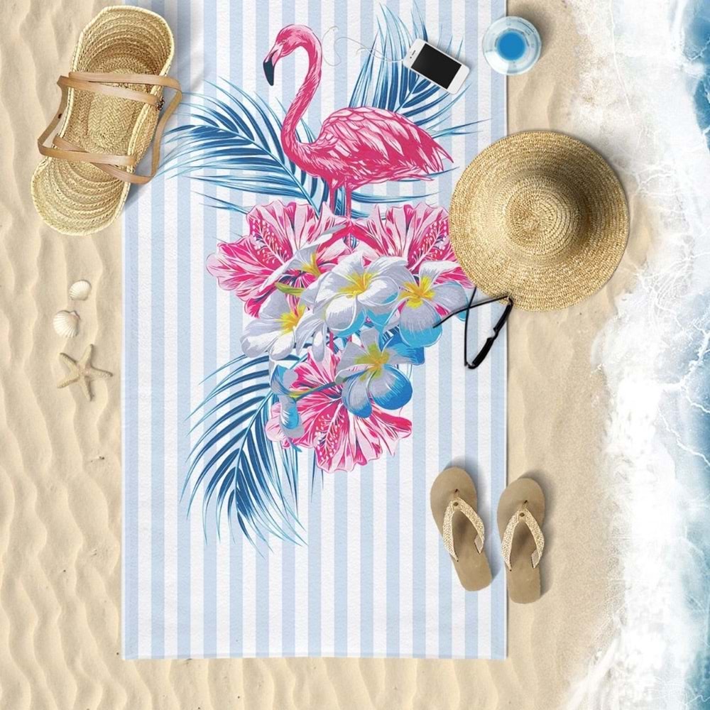 Summer Flamingo Dijital Baskılı 75x150 Cm Plaj Havlusu