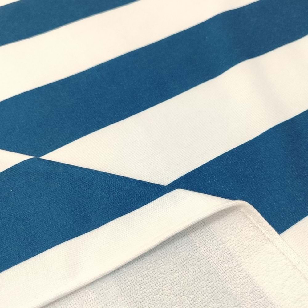 Çizgili Dijital Baskılı 75x150 Cm Plaj Havlusu LACİVERT