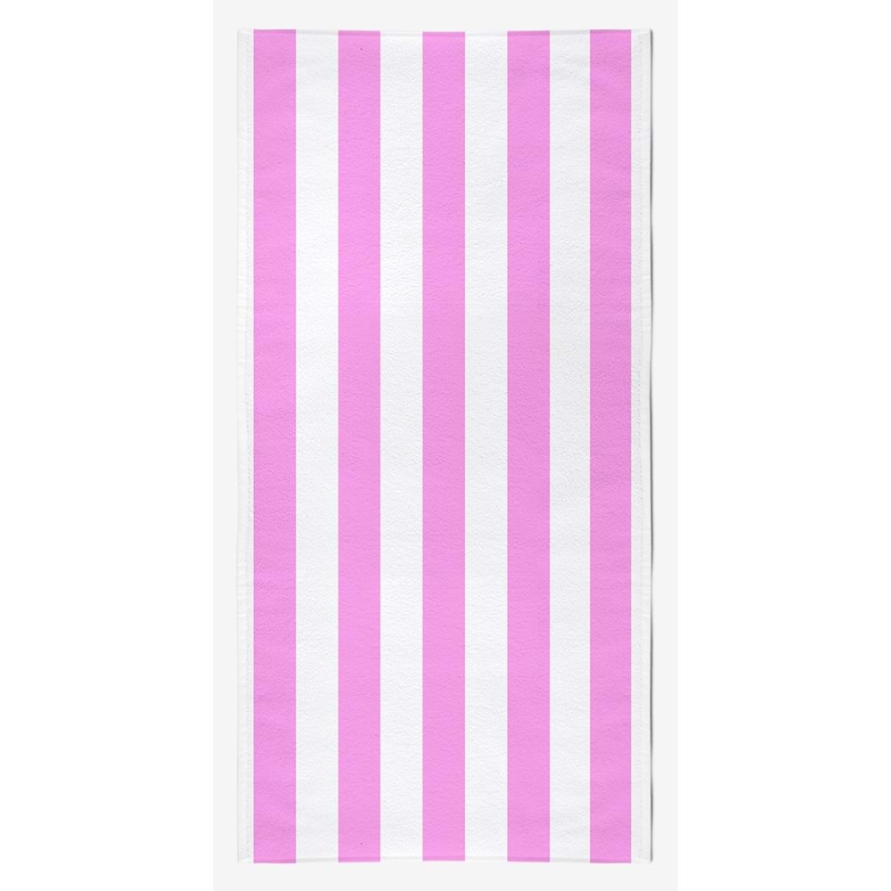 Çizgili Dijital Baskılı 75x150 Cm Plaj Havlusu LİLA