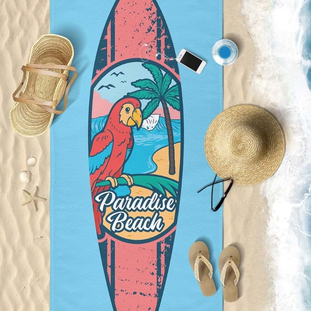 PARADISE BEACH Dijital Baskılı 75x150 Cm Plaj Havlusu