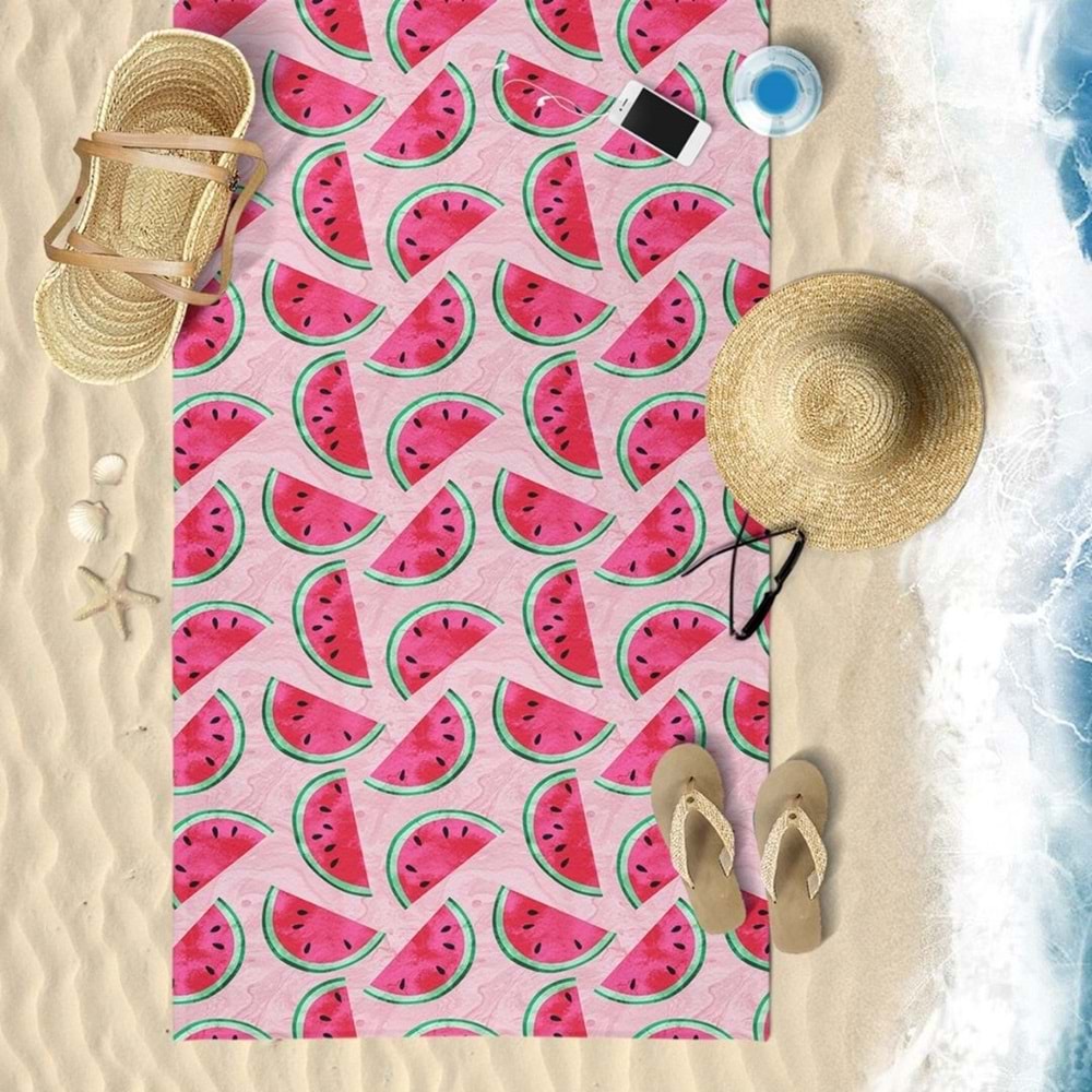 Karpuz Desen Dijital Baskılı 75x150 Cm Plaj Havlusu