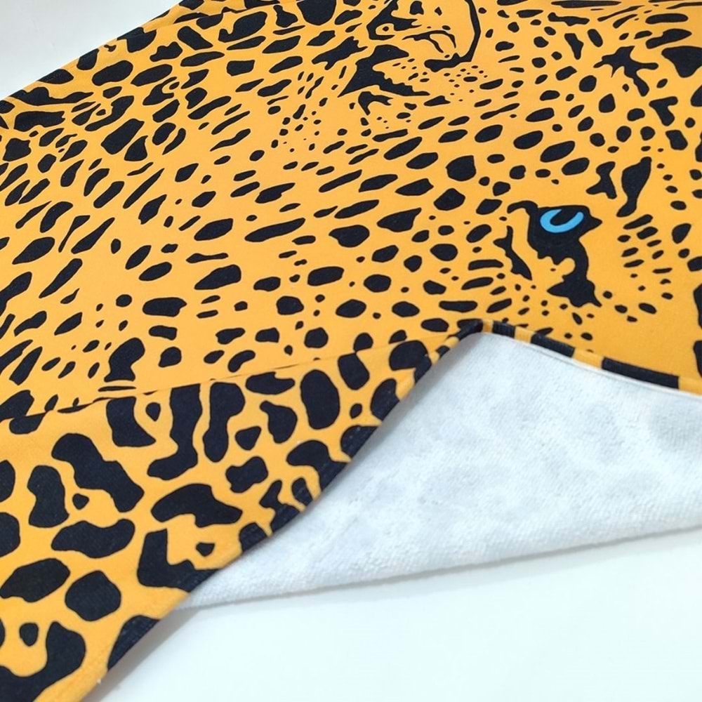 Leopar Desenli Dijital Baskılı 75x150 Cm Plaj Havlusu