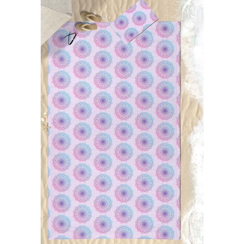 Dijital Baskılı 150x220 Cm Aile Boyu Plaj Havlusu Kum Geçirmez