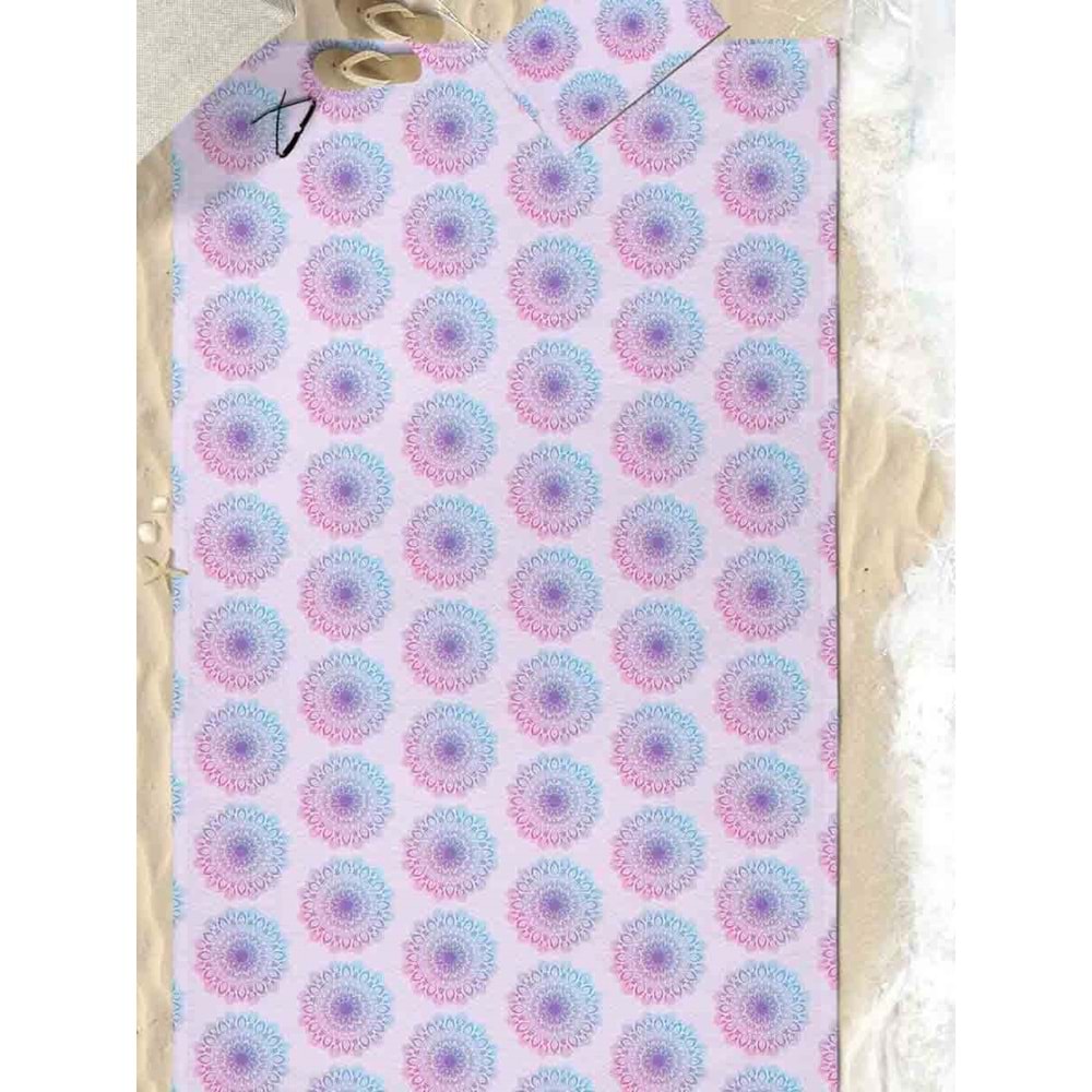 Lilac Flower Dijital Baskılı 150x220 Cm Aile Boyu Plaj Havlusu Kum Geçirmez