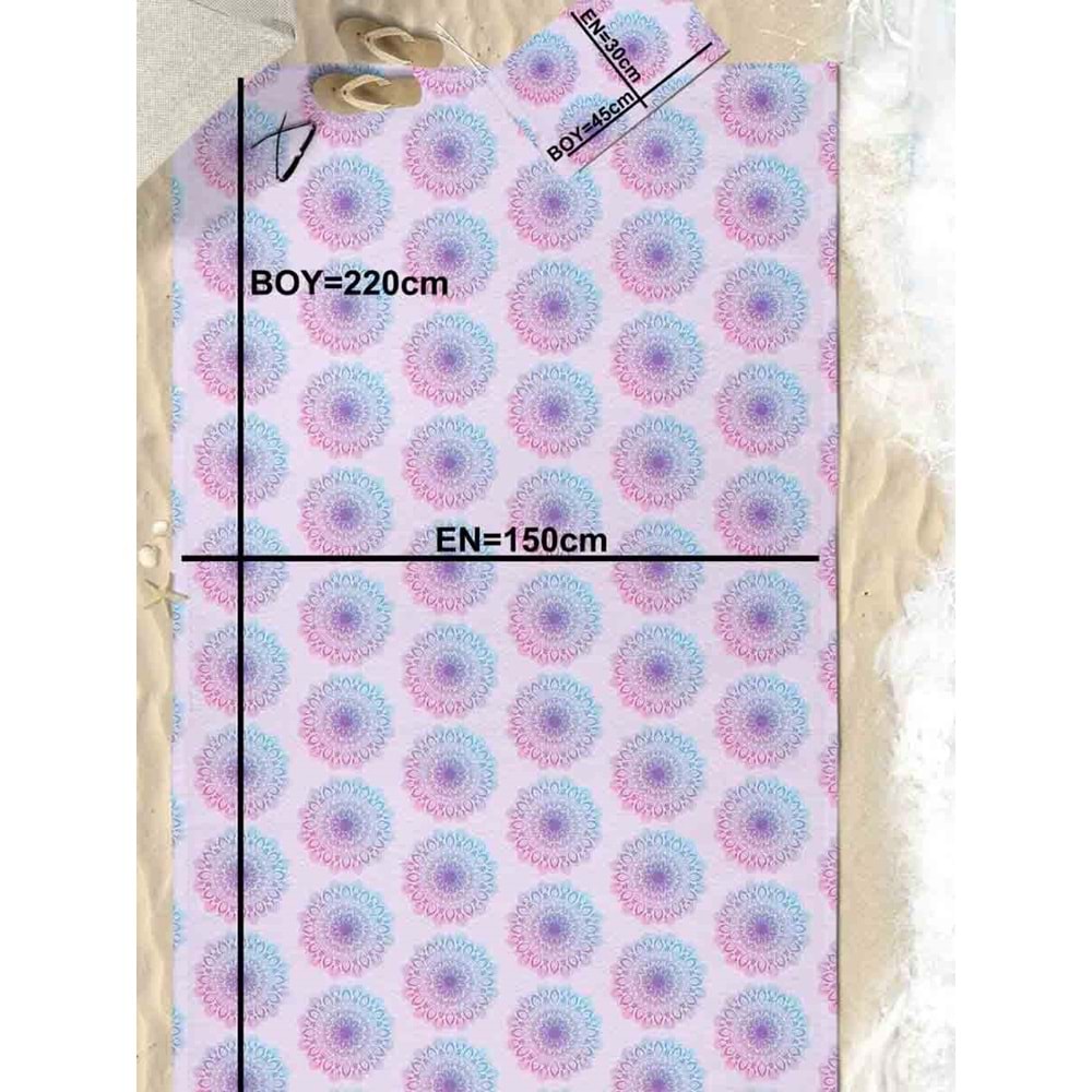 Lilac Flower Dijital Baskılı 150x220 Cm Aile Boyu Plaj Havlusu Kum Geçirmez