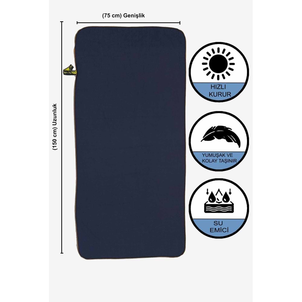 Vevien Home Mikrofiber Havlu - L Boy - 75 X 150 Cm - Plaj Havlusu SİYAH
