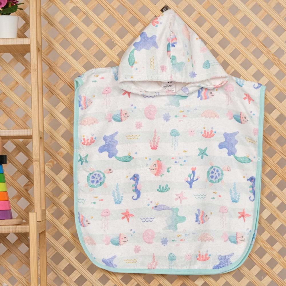 Underwater Çocuk Panço Plaj Havlusu 5-6 Yaş
