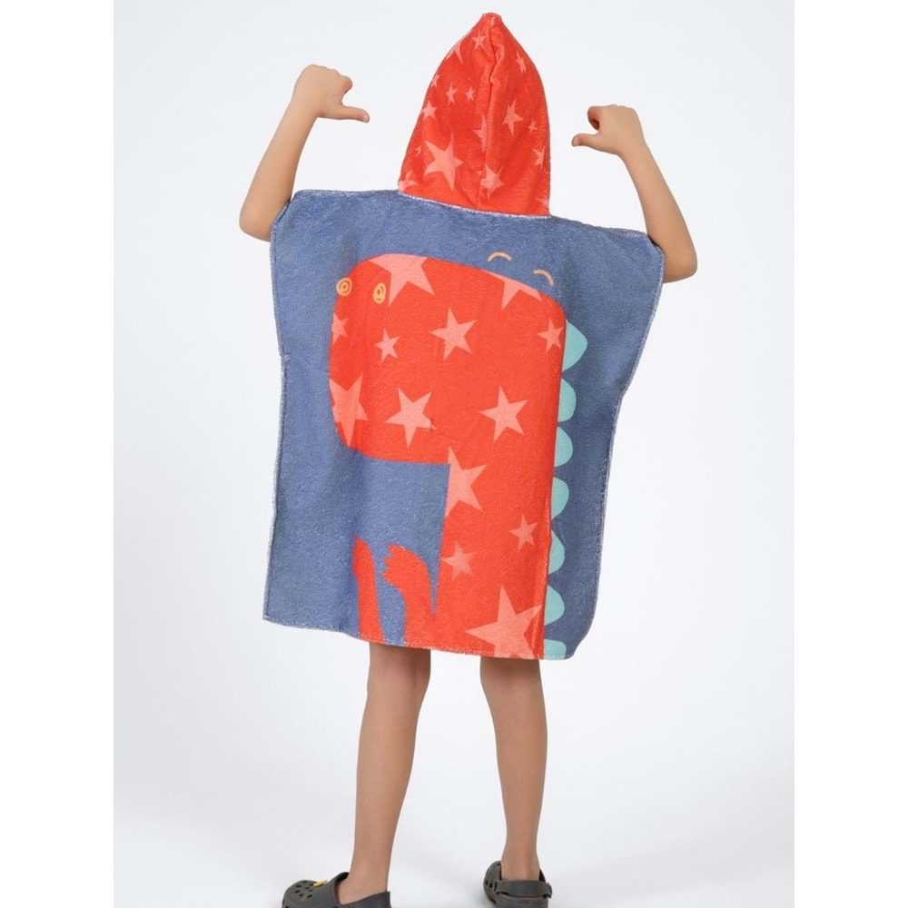 Dino Çocuk Panço Plaj Havlusu 5-6 Yaş