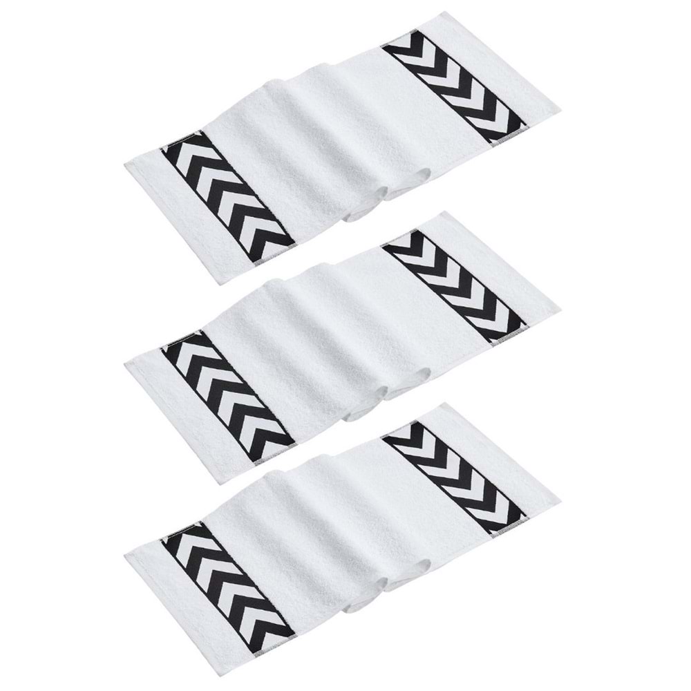 Sergeant 30x100 Cm %100 Pamuk(450 GSM) Beyaz 3'lü Spor Havlusu Fitness Gym Golf Boks Havlusu