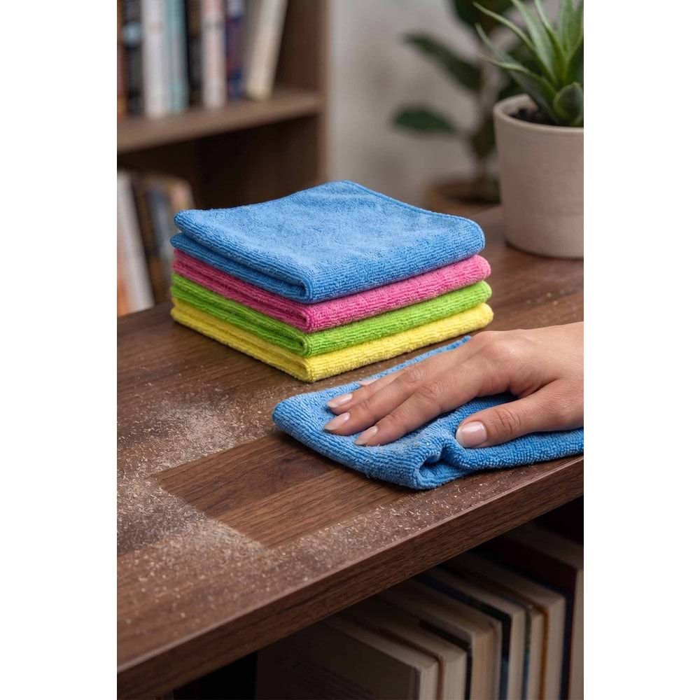Mikrofiber Ultrasonic Süper Emici Temizlik Bezi 30x30 cm 4'lü Eko Paket