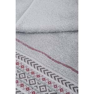 Ansaaj Jakarlı 4 Parça Bornoz Seti AÇIK GRİ L-XL BEDEN