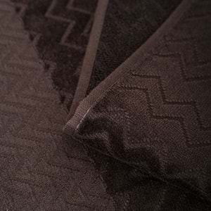 Ansaaj Kadife Jakarlı 4 Parça Bornoz Takımı KAHVE L-XL Beden