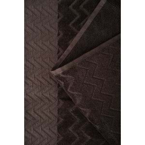 Ansaaj Kadife Jakarlı 4 Parça Bornoz Takımı KAHVE L-XL Beden
