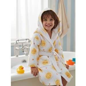 Güneş Dijital Baskılı Çocuk Bornozu