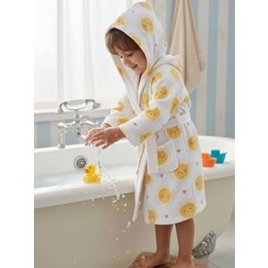 Güneş Dijital Baskılı Çocuk Bornozu