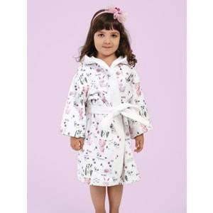 Happy Animals Dijital Baskılı Çocuk Bornozu