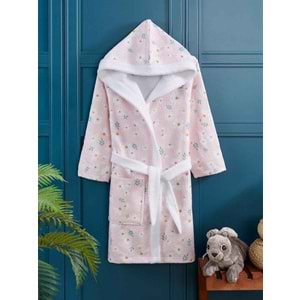 Daisy Desen Dijital Baskılı Genç Çocuk Bornozu