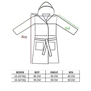 Yıldız Desen Dijital Baskılı Genç Çocuk Bornozu