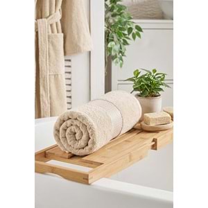 Lusso | %100 Pamuk Jakarlı Lüks 2'li Havlu Seti | Havlu Takımı | Banyo Takımı BEJ