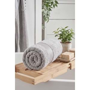 Lusso | %100 Pamuk Jakarlı Lüks 2'li Havlu Seti | Havlu Takımı | Banyo Takımı GRİ