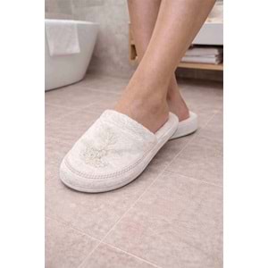 Güpürlü İnci Motifli Kalın Tabanlı Banyo Ve Ev Terliği Havlu Terlik Otel,Spa,Ev Terliği