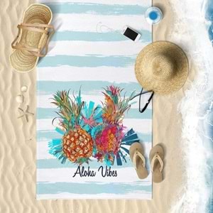 Summer Pineapple Dijital Baskılı 75x150 Cm Plaj Havlusu