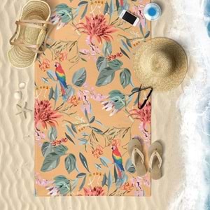 Summer Parrot Dijital Baskılı 75x150 Cm Plaj Havlusu