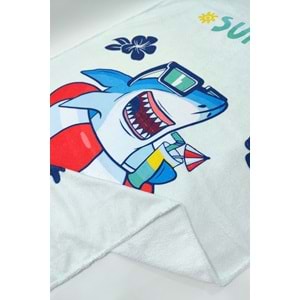 Shark Dijital Baskılı 60x130 Cm Çocuk Plaj Havlusu