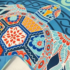 Water Turtle Dijital Baskılı 75x150 Cm Plaj Havlusu
