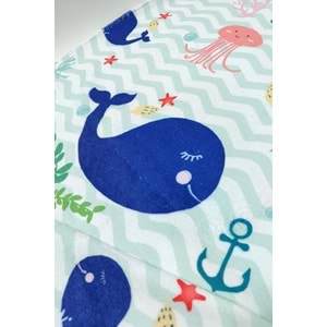 Sevimli Balina Dijital Baskılı 75x145 Cm Çocuk Plaj Havlusu