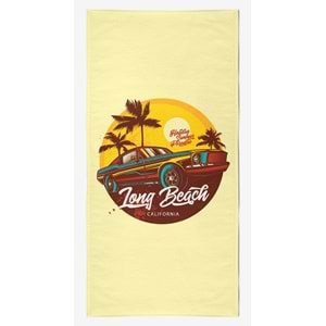 TONG BEACH CAR Dijital Baskılı 75x150 Cm Plaj Havlusu