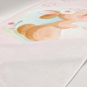 Sevimli Tavşan Dijital Baskılı 70x140 Cm Çocuk Plaj Havlusu