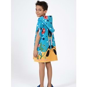 Dalgıç Çocuk Panço Plaj Havlusu 5-6 Yaş