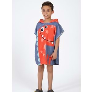 Dino Çocuk Panço Plaj Havlusu 5-6 Yaş