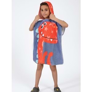 Dino Çocuk Panço Plaj Havlusu 5-6 Yaş