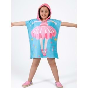 Balerin Desen Çocuk Panço Plaj Havlusu