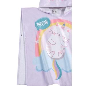 Meow Desen Çocuk Panço Plaj Havlusu