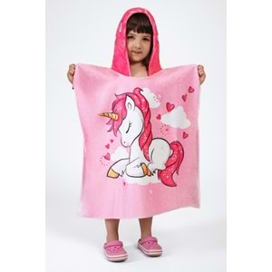Unicorn Desen Çocuk Panço Plaj Havlusu