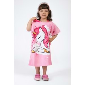 Unicorn Desen Çocuk Panço Plaj Havlusu