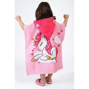 Unicorn Desen Çocuk Panço Plaj Havlusu