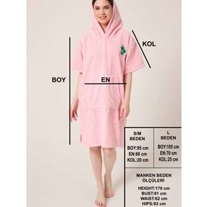 Palmiye Sörf Nakışlı Yetişkin Sörf Yazlık Panço Kapüşonlu Plaj Havlusu PUDRA